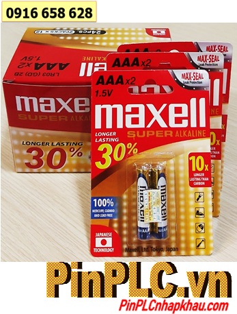COMBO 01HỘP 12vỉ=24viên Pin 1.5v Maxell LR03(GD)2B Super Alkaline _Giá chỉ 216.000đ/HỘP